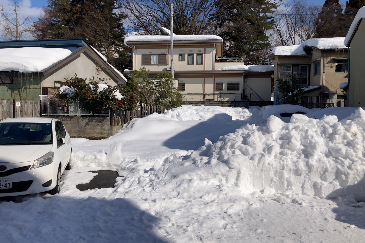猫駐車場の積雪比較